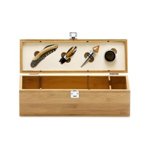 SYRAH. Set za vino od bambusa, cinka i nehrđajućeg čelika