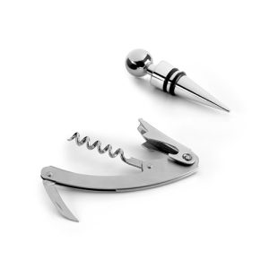 BARREL. Vinski set od mesinga i nehrđajućeg čelika koji sadrži vadičep