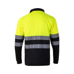 VL VULCAN LARGE. Dvobojna bird-eye polo majica(160g/m²) s dugim rukavima, od poliestera (100%)